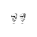 klapoorringen hart 11,5 mm zilver gerhodineerd - vlak