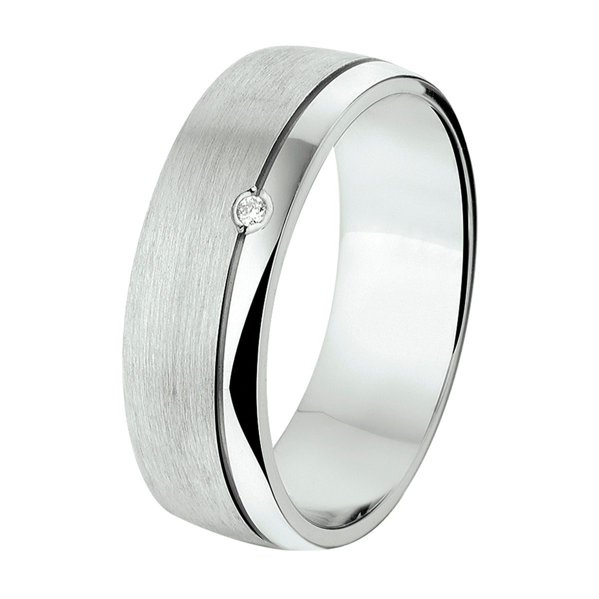ring a310 - 6 mm - 0.01ct h si zilver gerhodineerd