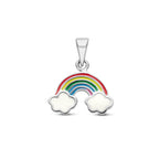 Anhänger Emaille Regenbogen rhodiniertes Silber