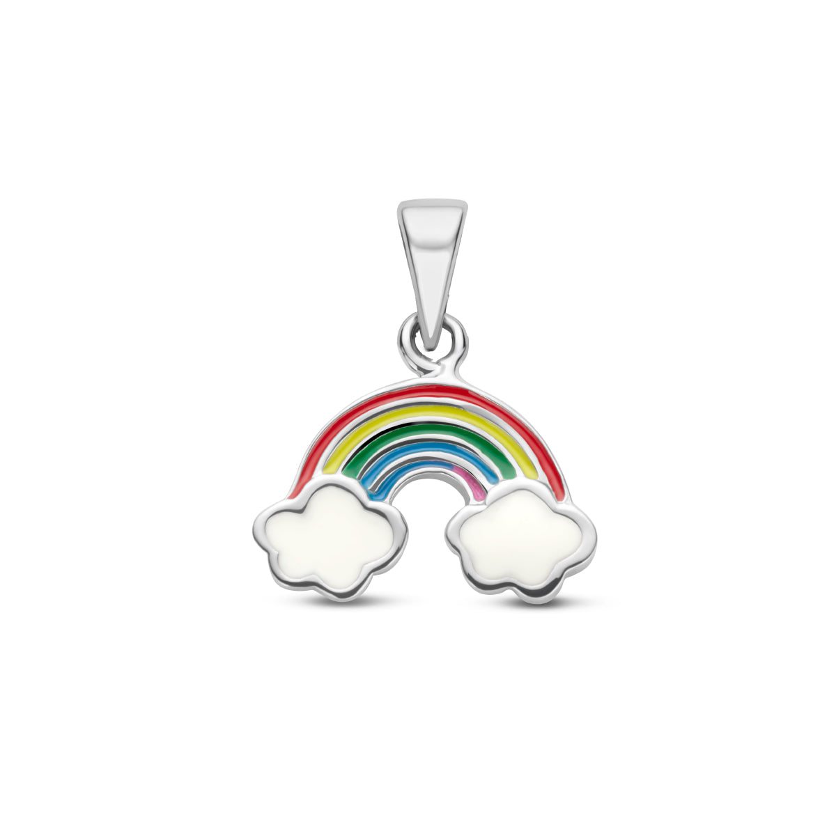Anhänger Emaille Regenbogen rhodiniertes Silber