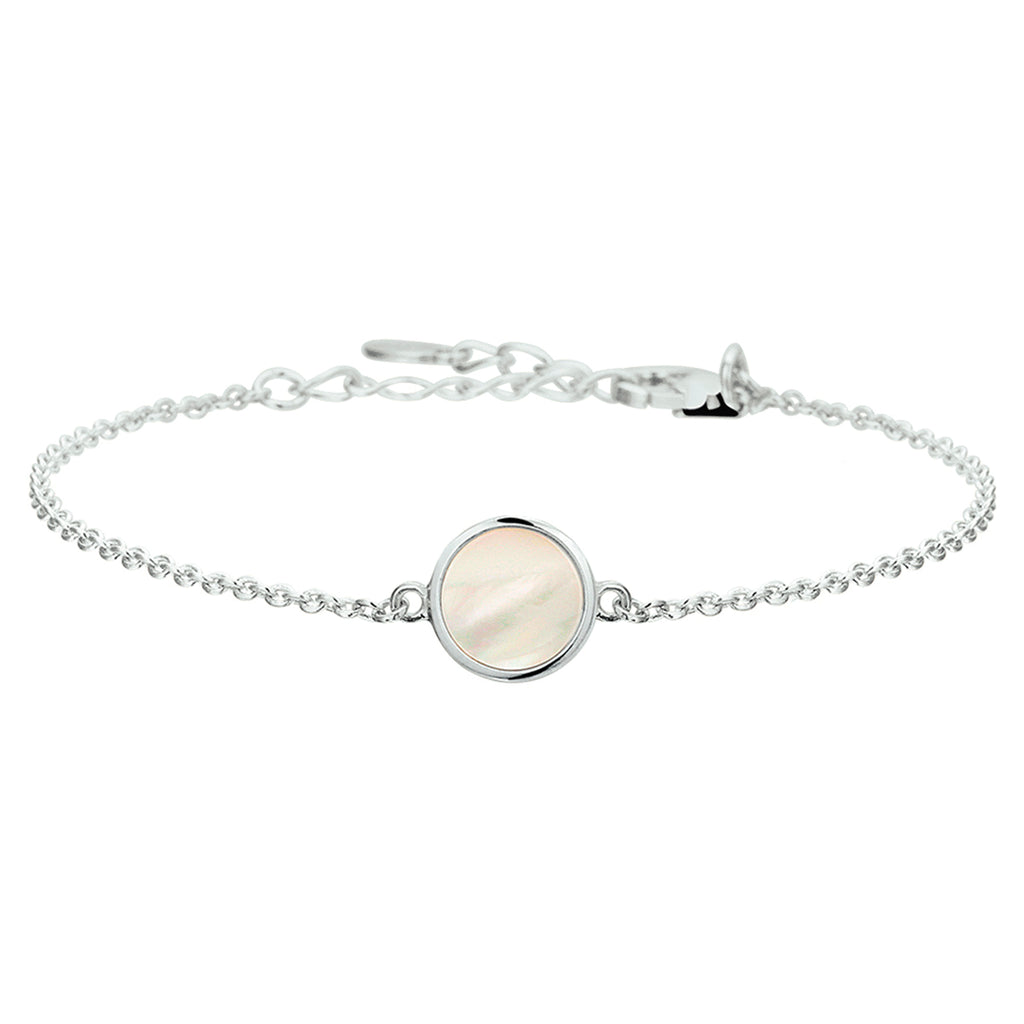 Armband Perlmutt 17 + 2 cm Silber rhodiniert