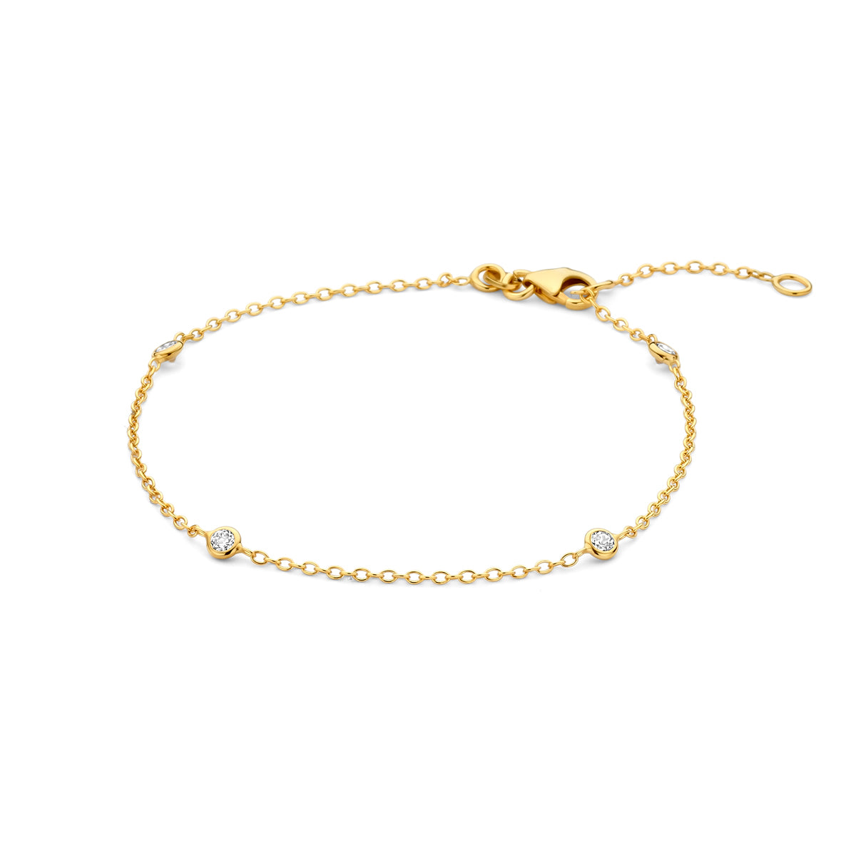 Armband Zirkonia 17 - 19 cm 14K Gelbgold