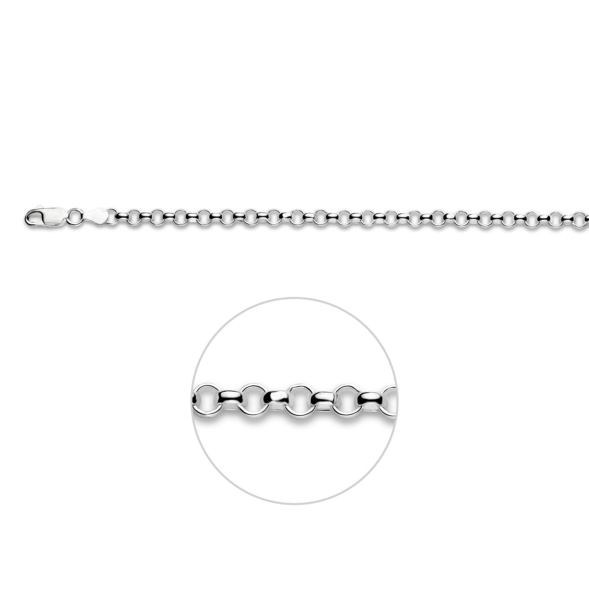 Armband Jasseron 4,5 mm 19 cm Silber rhodiniert