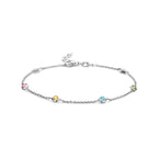 Armband mehrere Farben Zirkonia 18 + 2 cm Silber rhodiniert