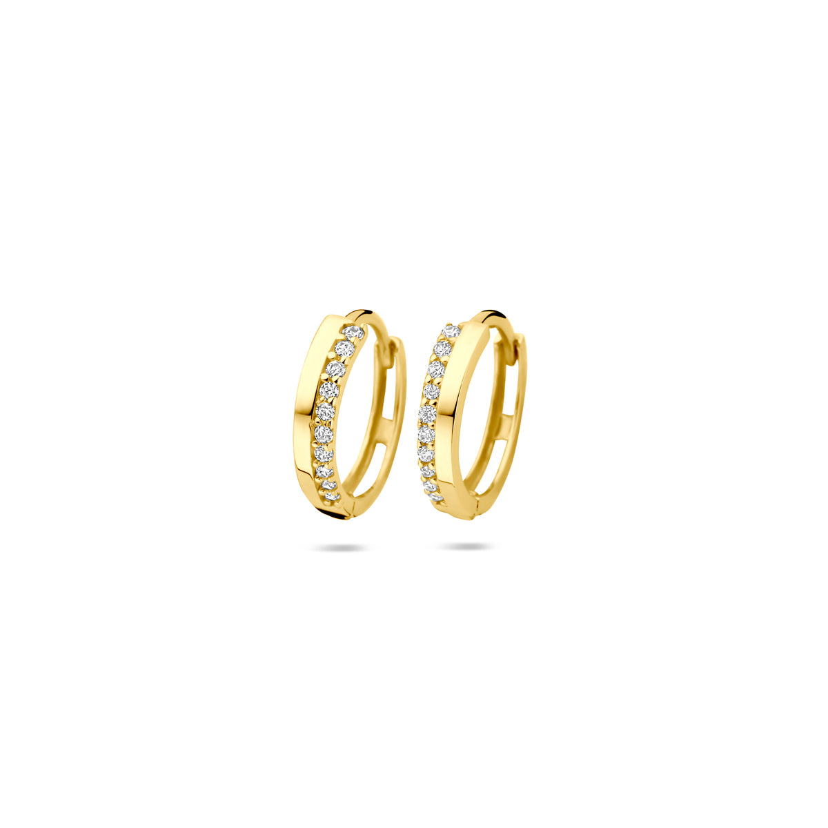 9k Klappcreolen Zirkonia 12 mm 9K Gelb