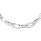 collier paperclip vierkante buis 10,5 mm 46 cm zilver gerhodineerd
