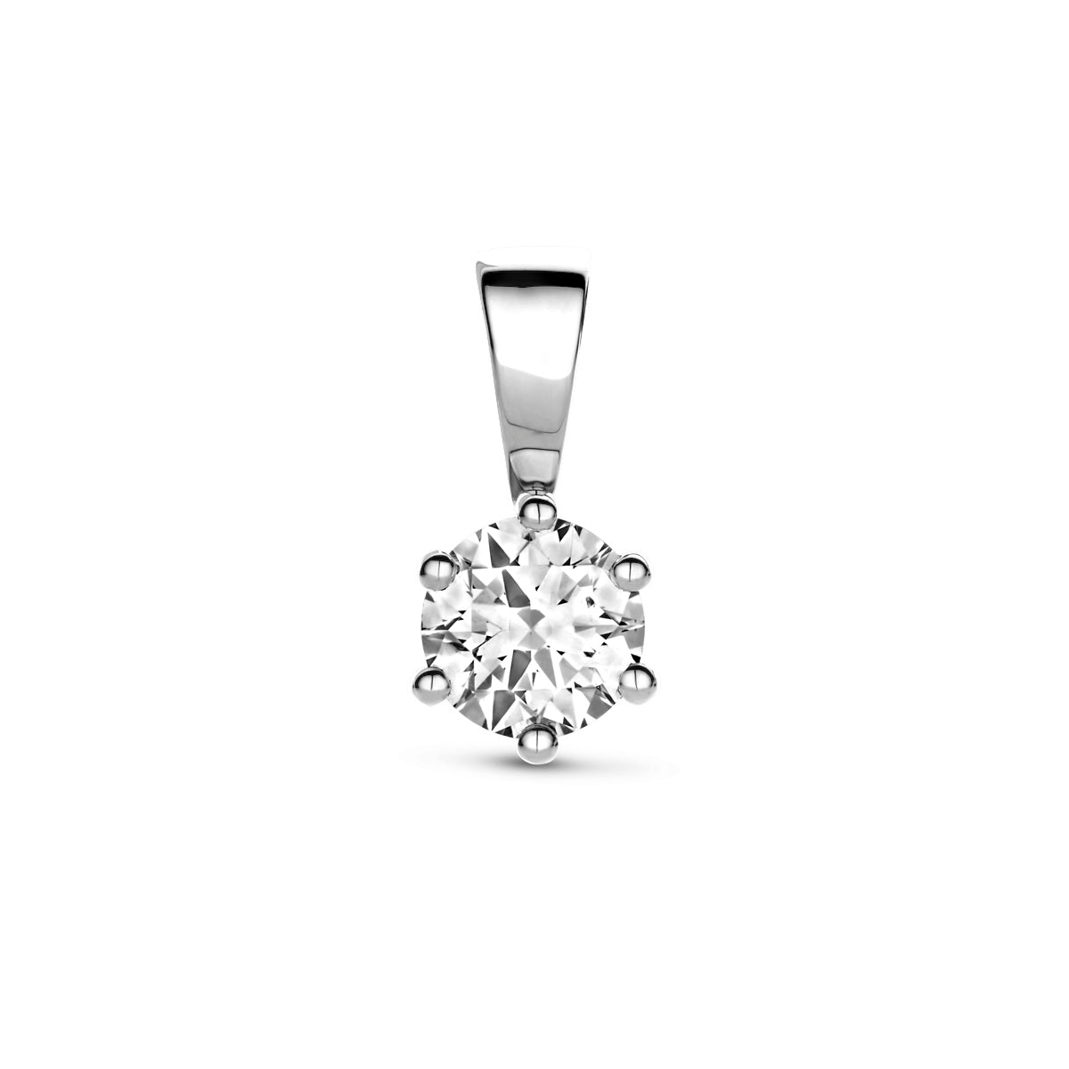 Anhänger Zirkonia 12 mm 14K Weißgold