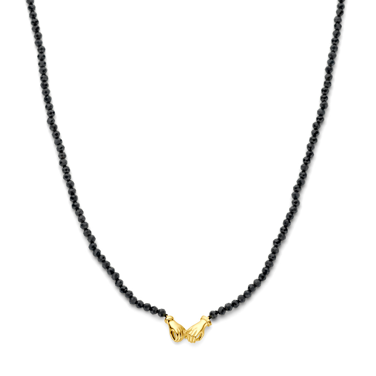 Halskette Onyx 40 + 5 cm 3 Mikron vergoldet (gelb)
