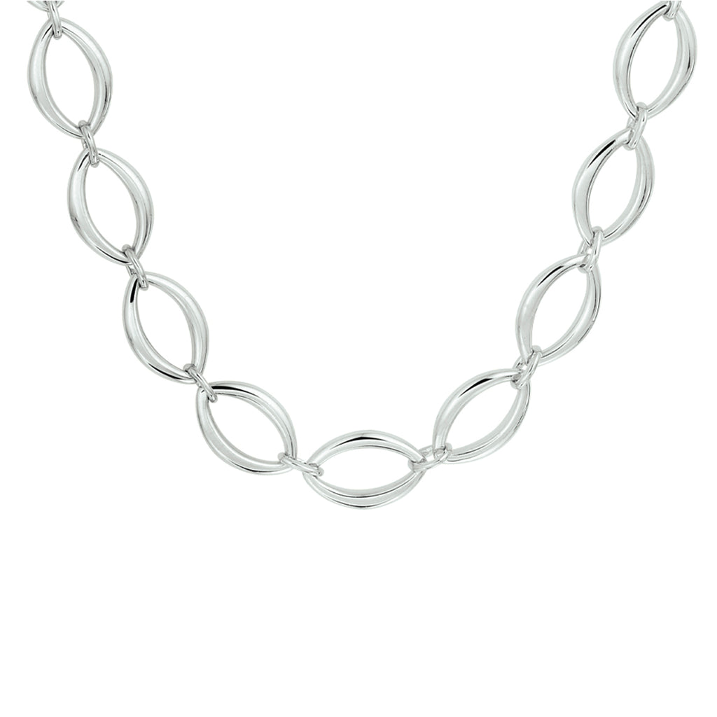 Halskette 10 mm 45 cm Silber rhodiniert