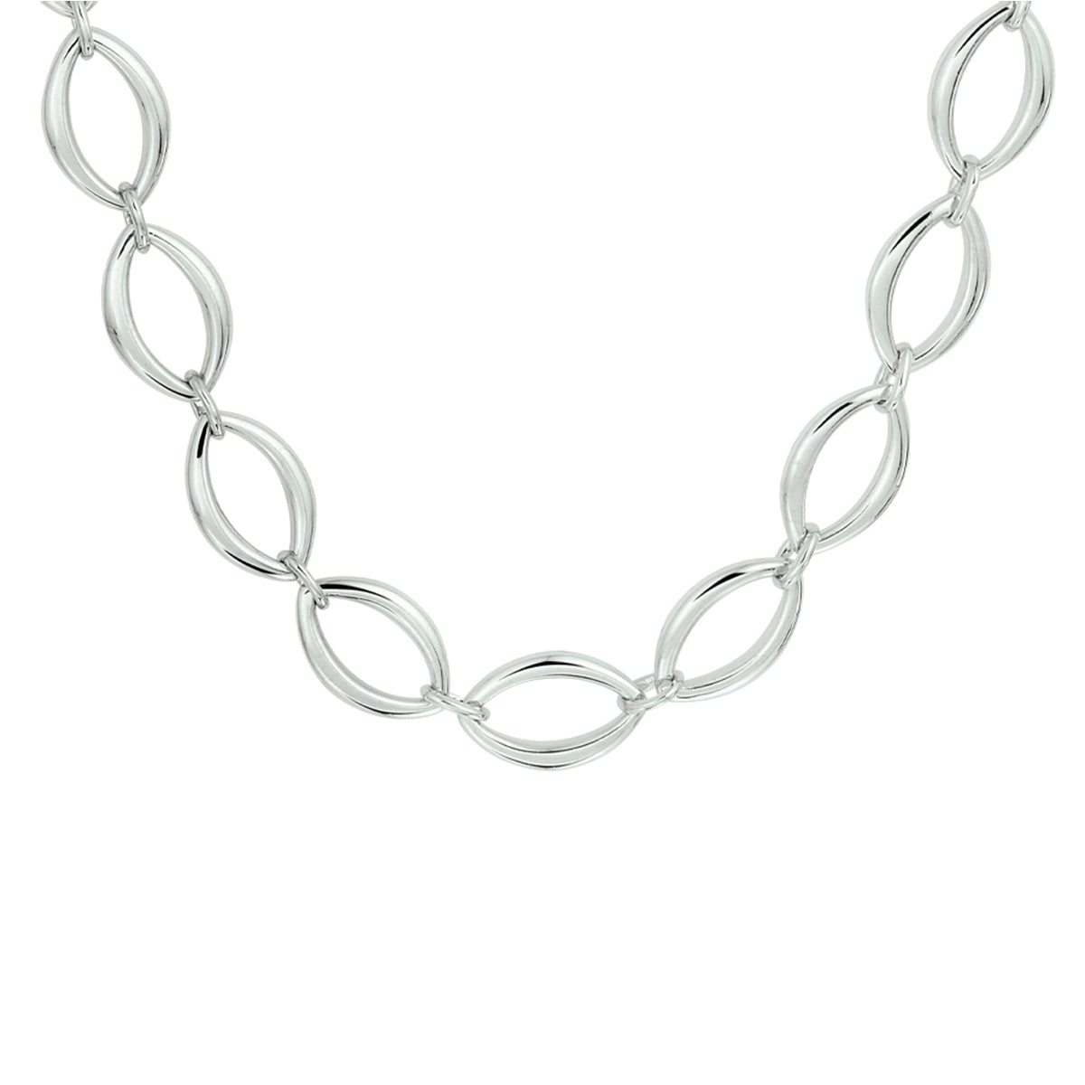 Halskette 10 mm 45 cm Silber rhodiniert