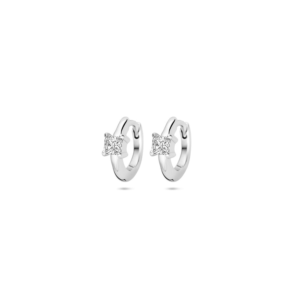 Klappohrringe Zirkonia 10,5 mm Silber rhodiniert