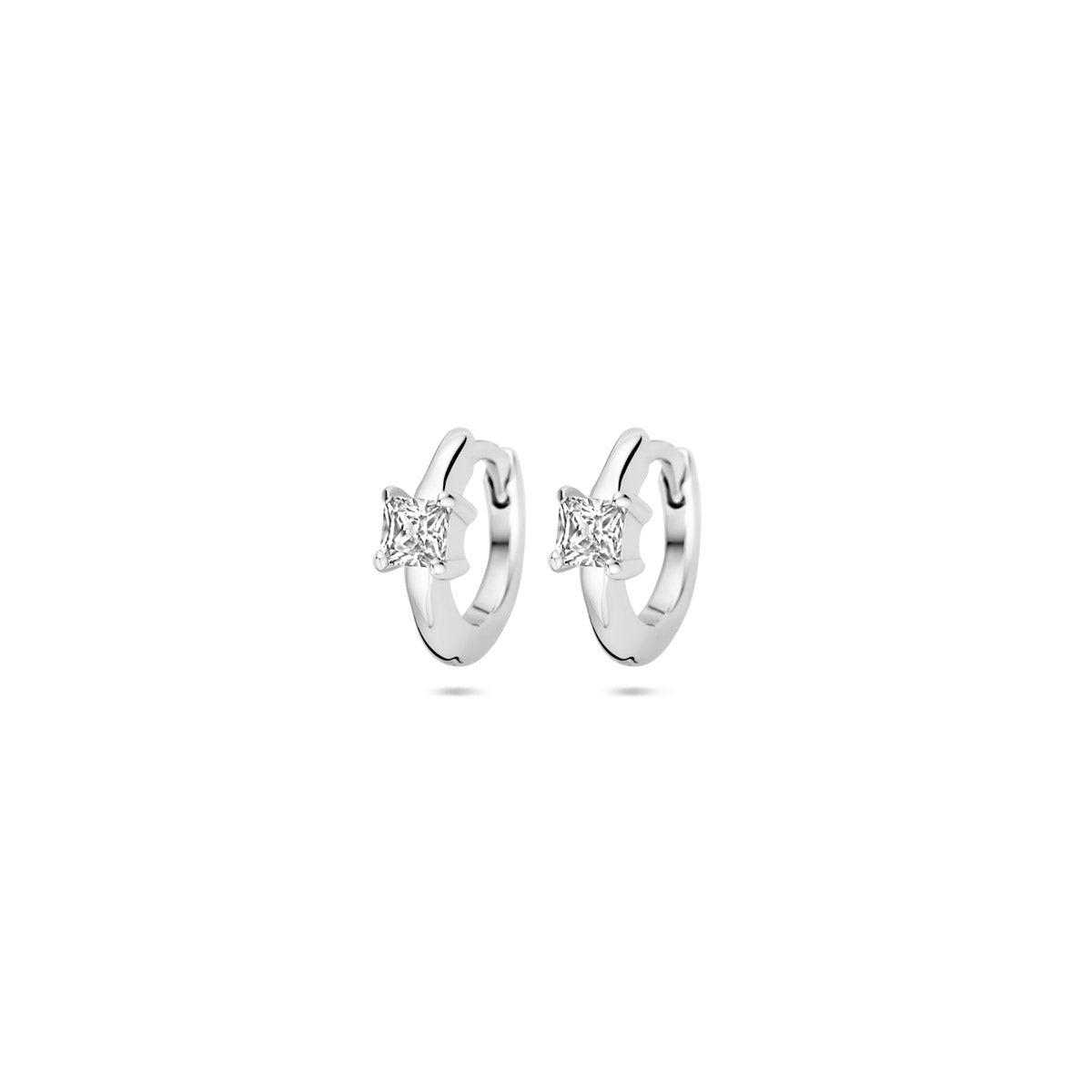 Klappohrringe Zirkonia 10,5 mm Silber rhodiniert