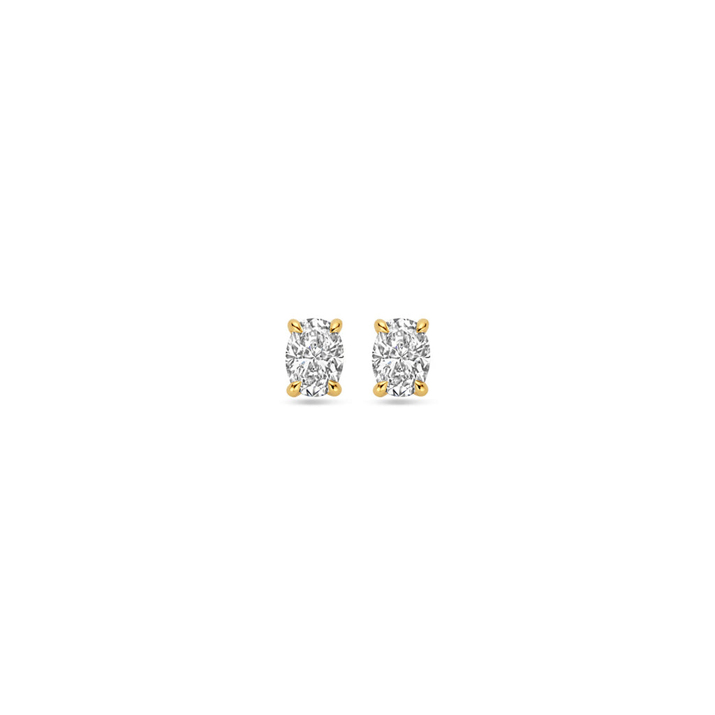 oorknoppen lab grown diamant 0.50ct. (2x 0.25ct) h si 5 mm 14K geelgoud