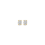 oorknoppen lab grown diamant 0.50ct. (2x 0.25ct) h si 5 mm 14K geelgoud