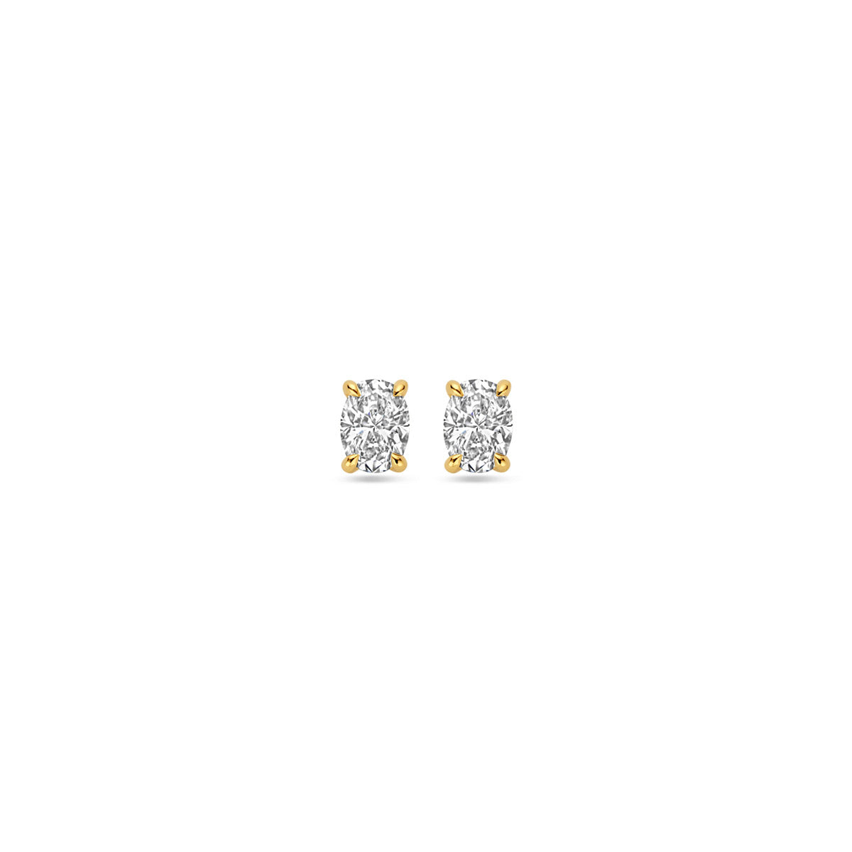 oorknoppen lab grown diamant 0.50ct. (2x 0.25ct) h si 5 mm 14K geelgoud