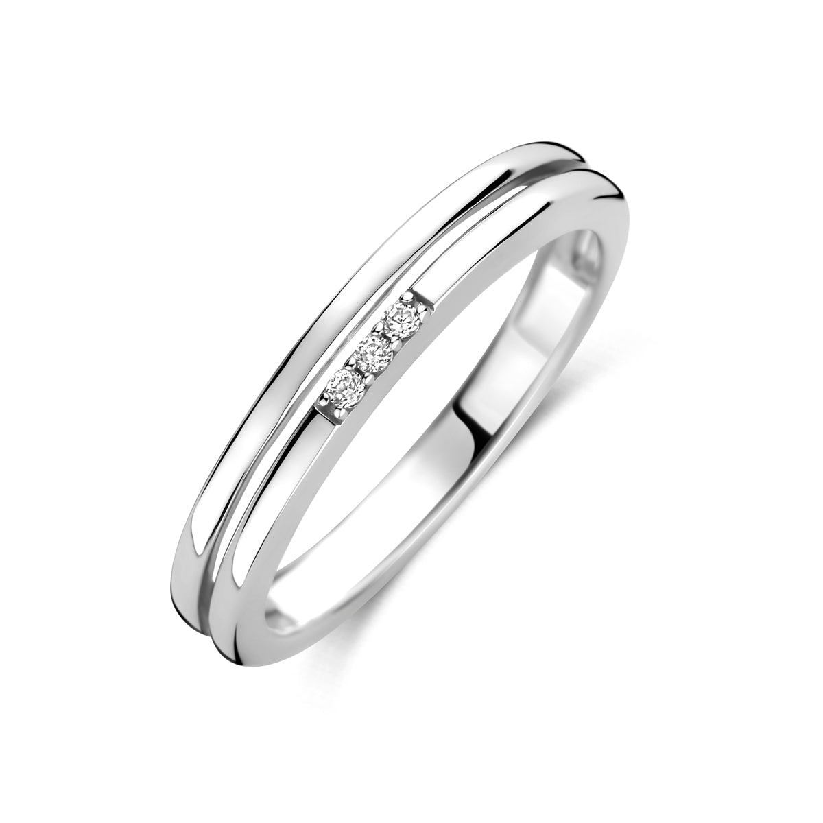 Ring Zirkonia Silber rhodiniert