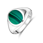 Ring Malachit rhodiniertes Silber