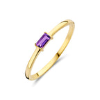 Ring mit Geburtsstein Amethyst Februar 14K Gelbgold