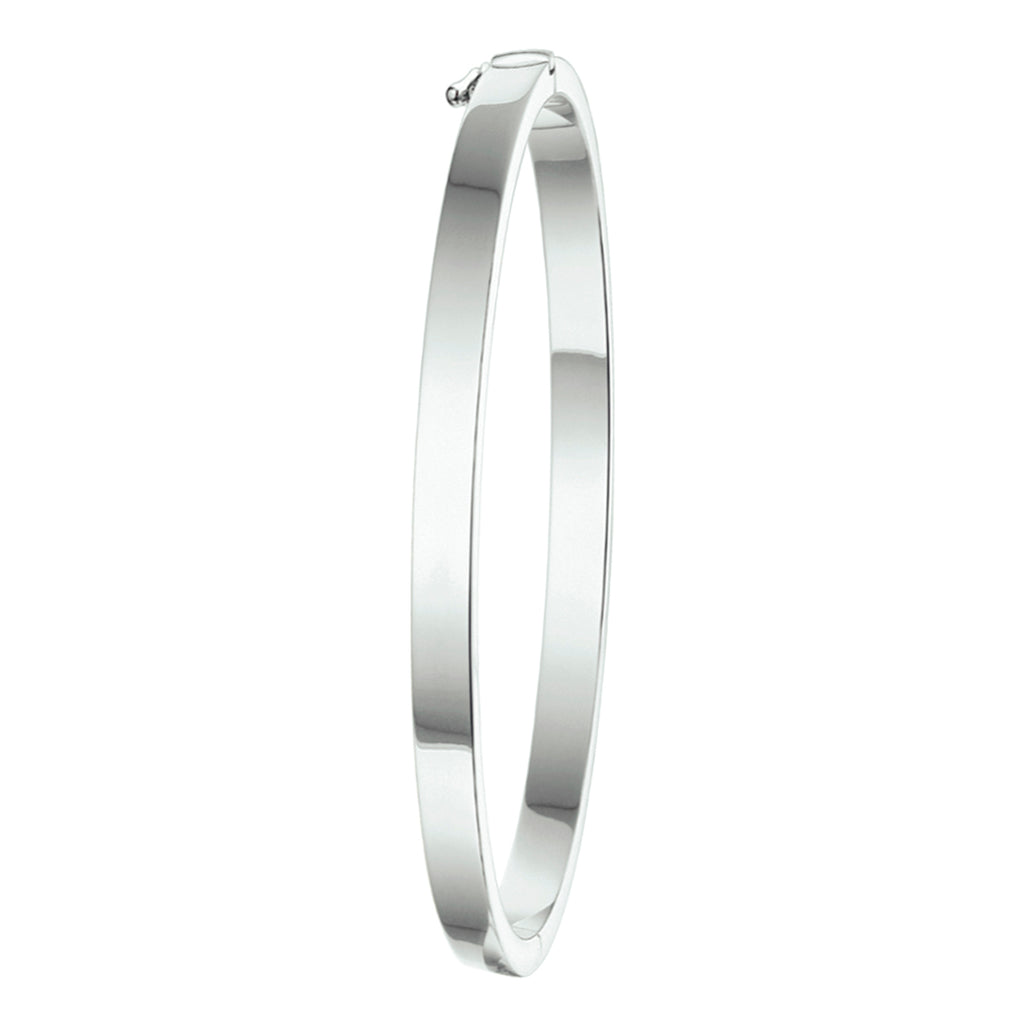 bangle scharnier 4 mm vlakke buis zilver gerhodineerd