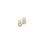 oorringhanger zirkonia 14K geelgoud