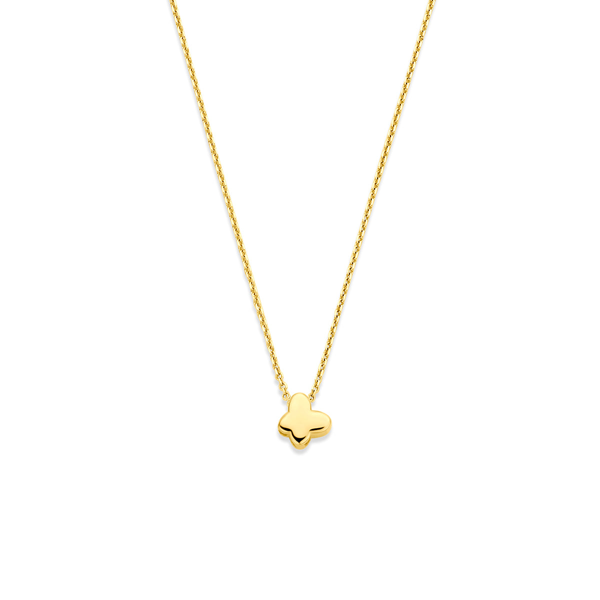 collier vlinder 40 - 42 - 44 cm 14K geelgoud