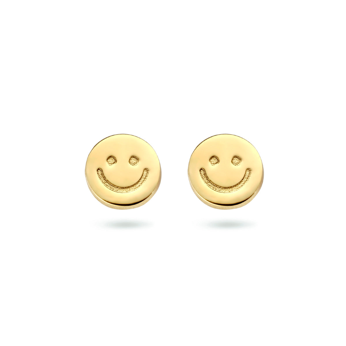 Ohrstecker Smiley 1 Mikron Silber vergoldet (gelb)