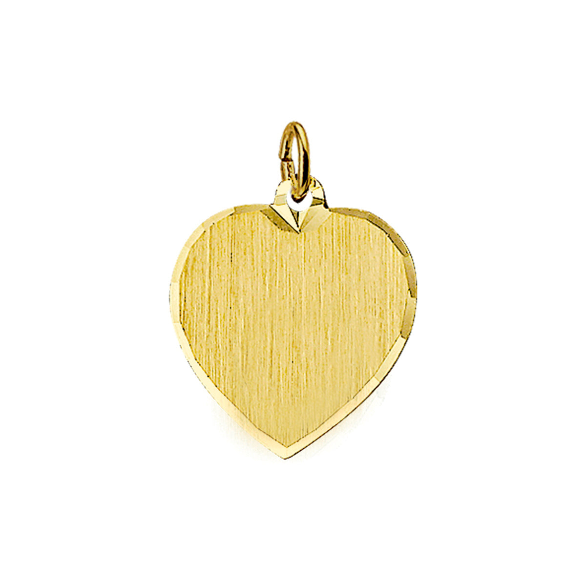 Gravur Herz matt diamantiert 14K Gelbgold