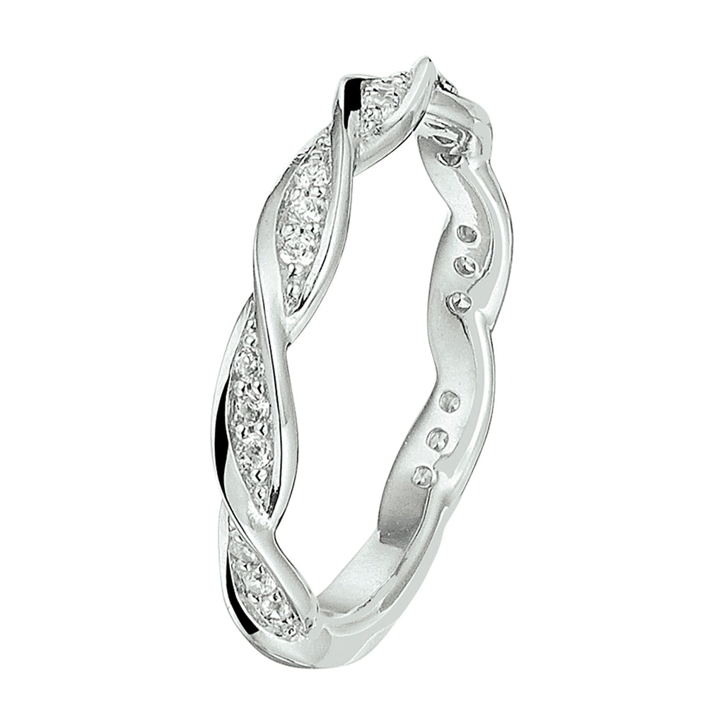 Ring Zirkonia Silber rhodiniert