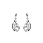 Ohrhänger Zirkonia 22 mm Silber rhodiniert