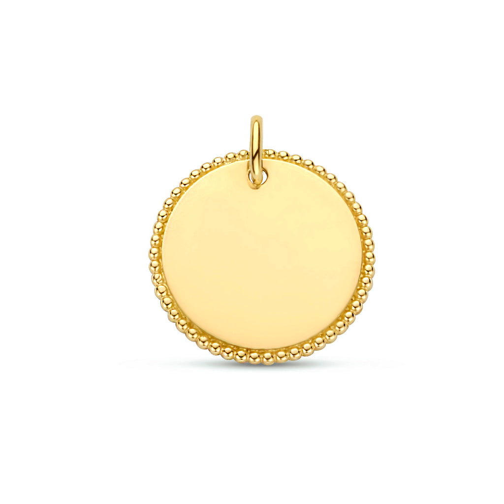 graveerhanger rond 14K geelgoud