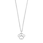collier hondenpoot 36 + 3 cm zilver gerhodineerd