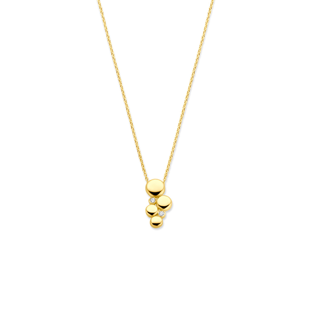 collier diamant 0.02ct h si 41 - 43 - 45 cm 14K geelgoud