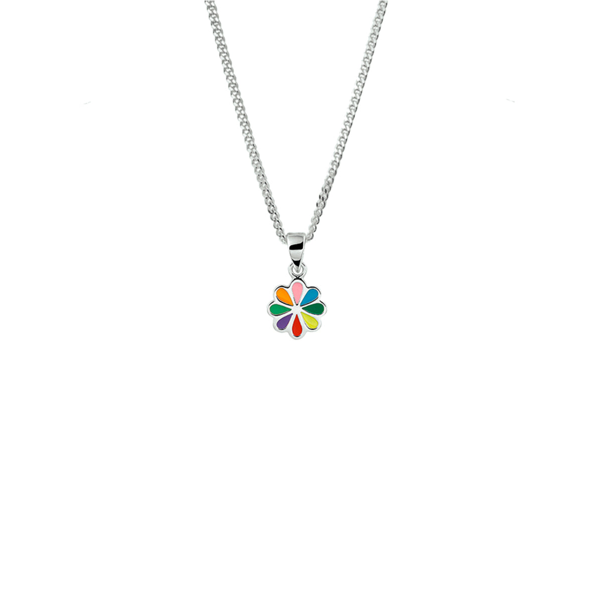 Halskette Blume 1,4 mm 36 + 4 cm Silber rhodiniert