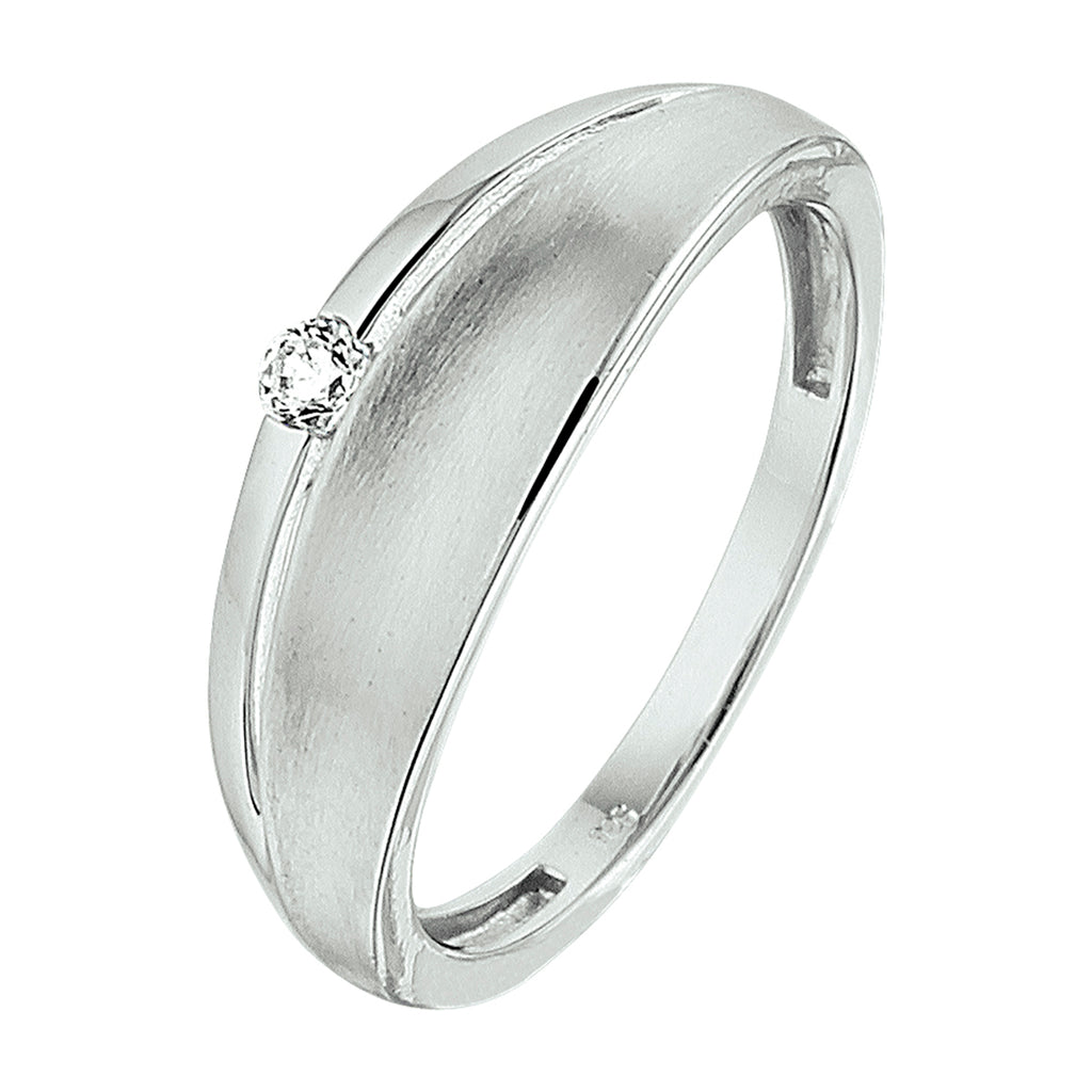 Ring Zirkonia Poly/Silber matt rhodiniert