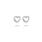 oorknoppen hart zilver gerhodineerd