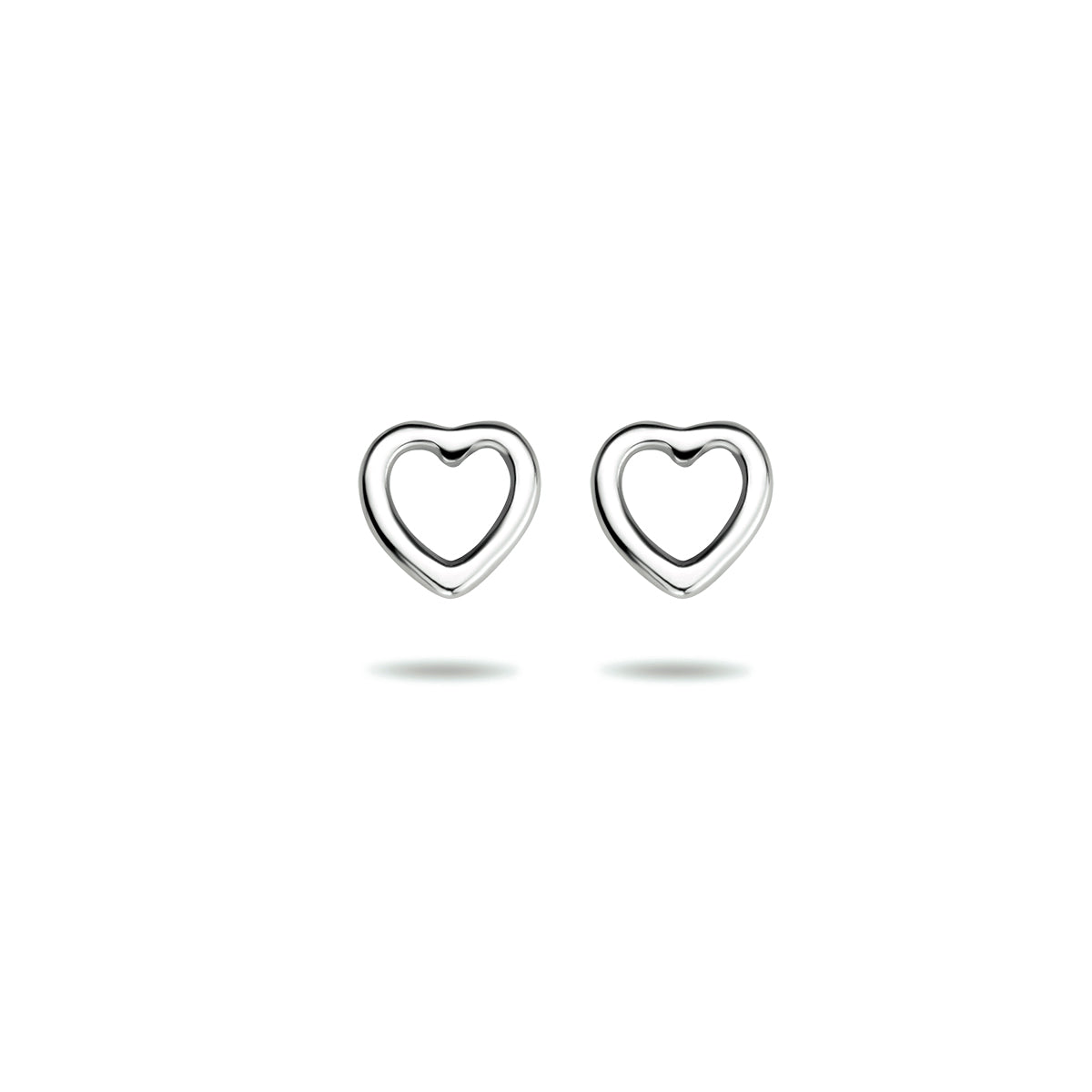 oorknoppen hart zilver gerhodineerd