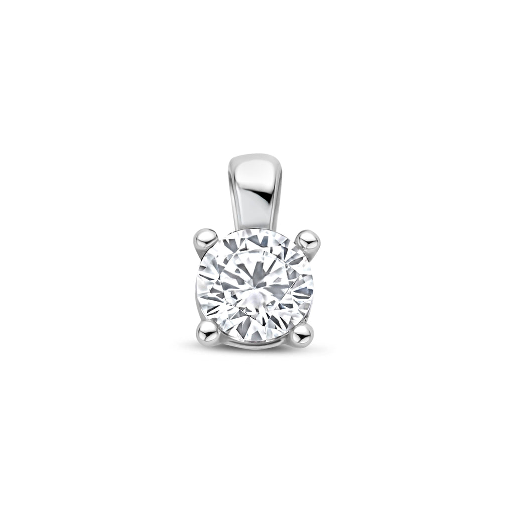 Anhänger Zirkonia 9 mm Silber rhodiniert