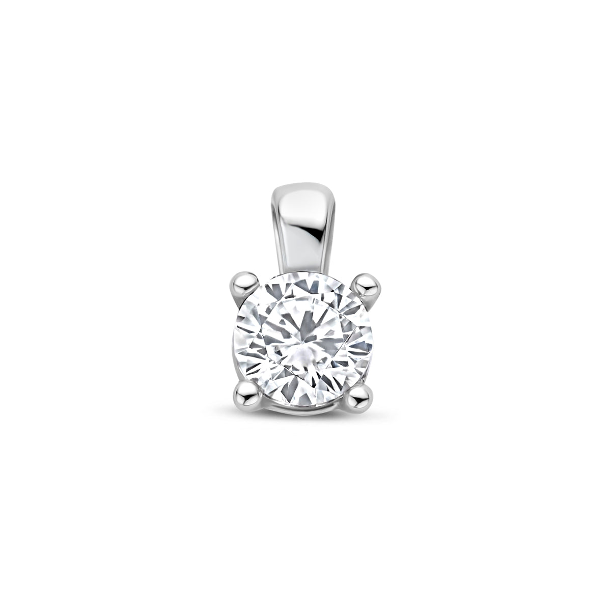 Anhänger Zirkonia 9 mm Silber rhodiniert