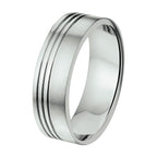 Ring 7 mm ohne Zirkonia Edelstahl