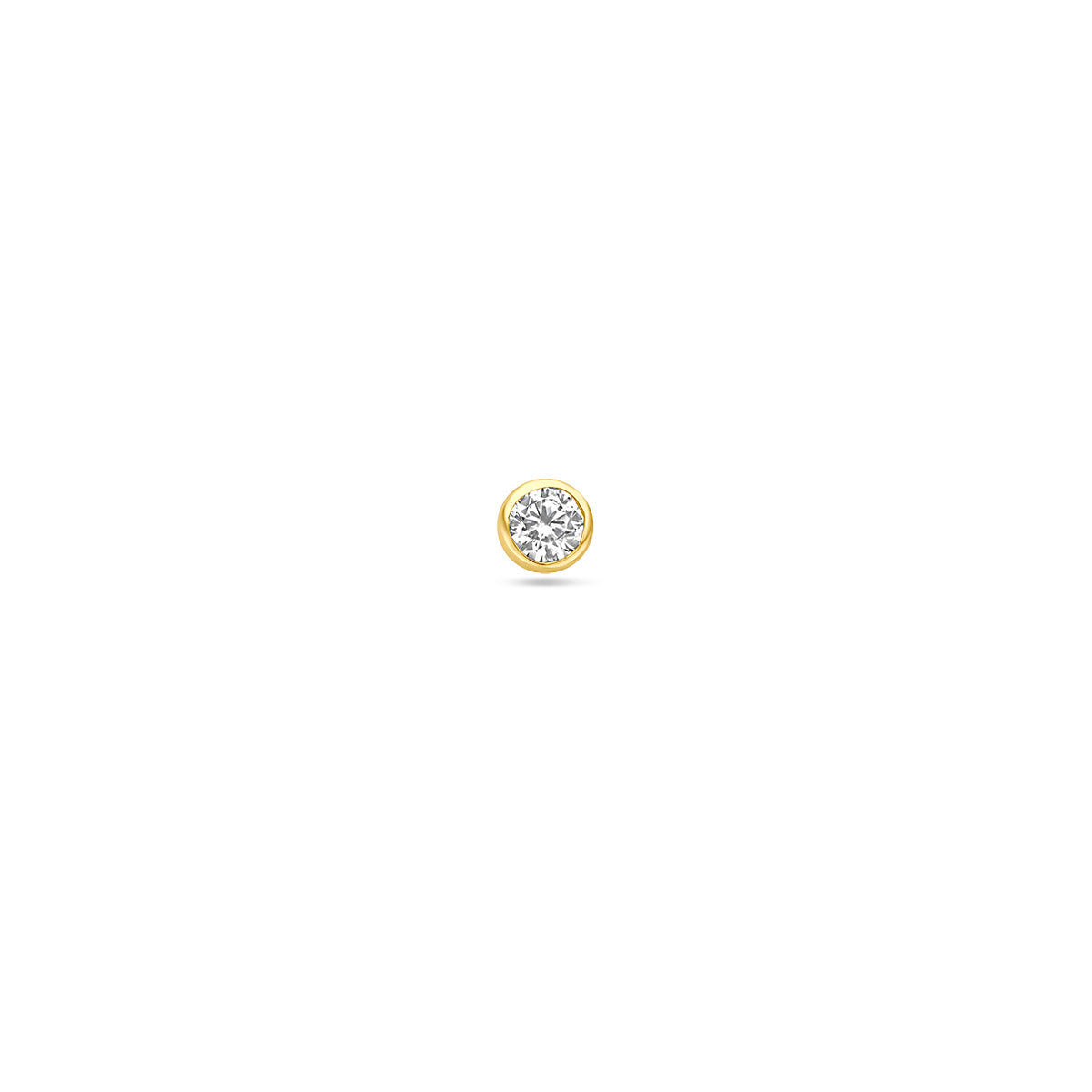 9k flat back piercing zirkonia 3 mm 9K geel