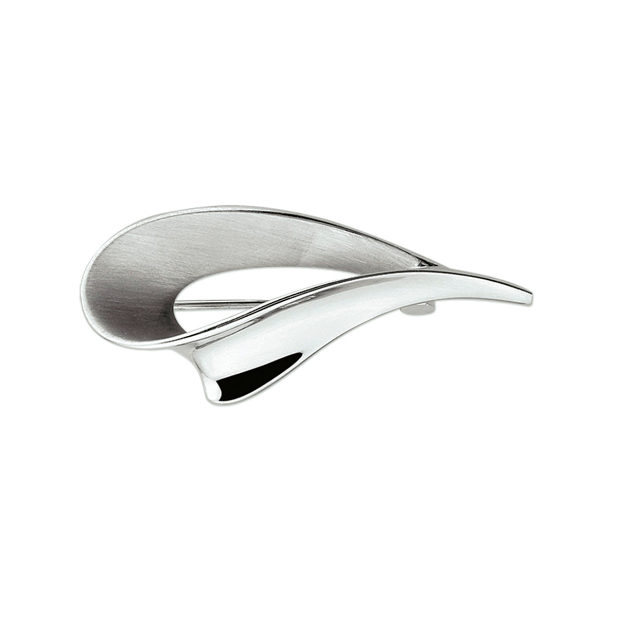 Brosche poly/mattsilber rhodiniert