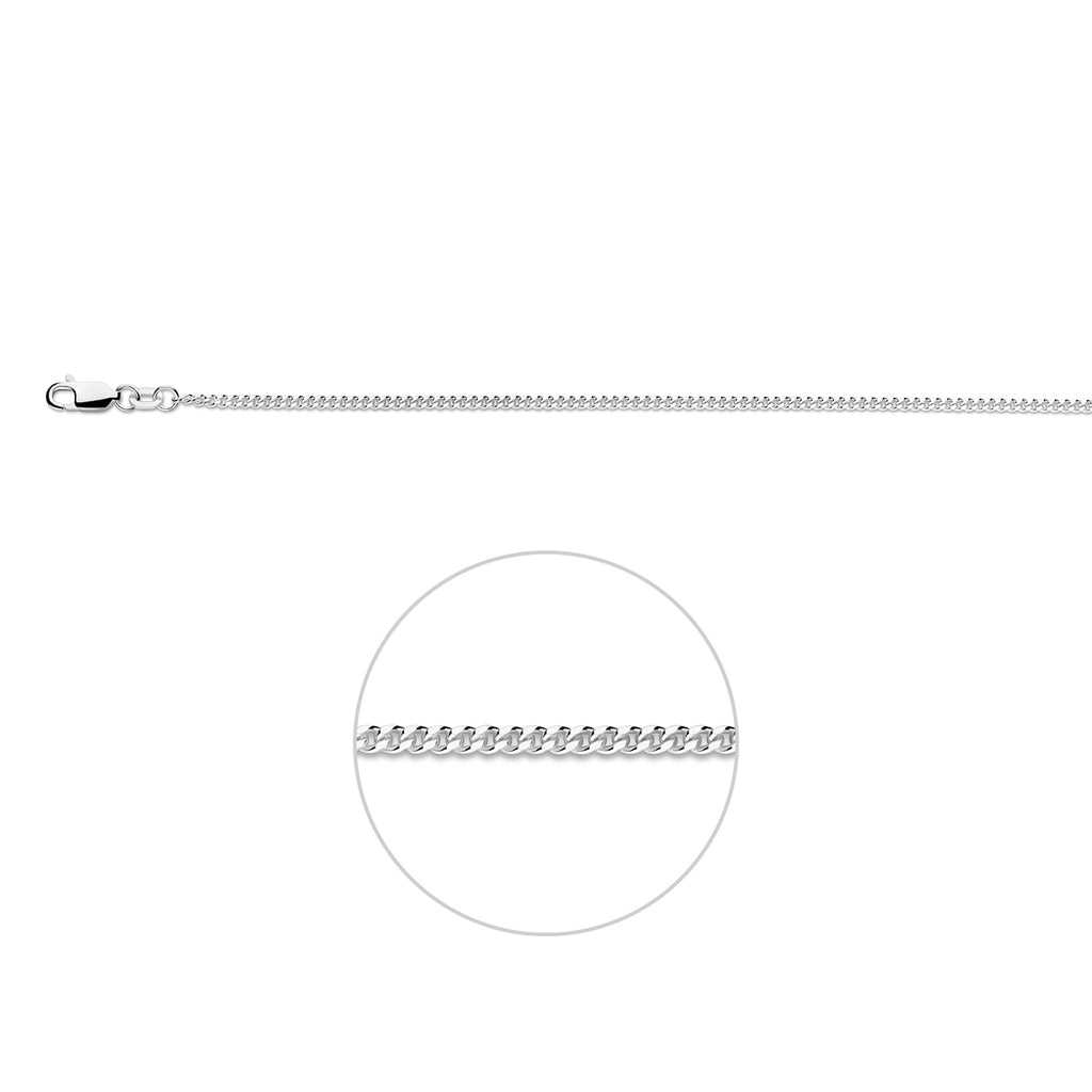 Gourmetkette 1,9 mm Silber weiß