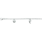 armband diverse bedels 15 cm zilver gerhodineerd
