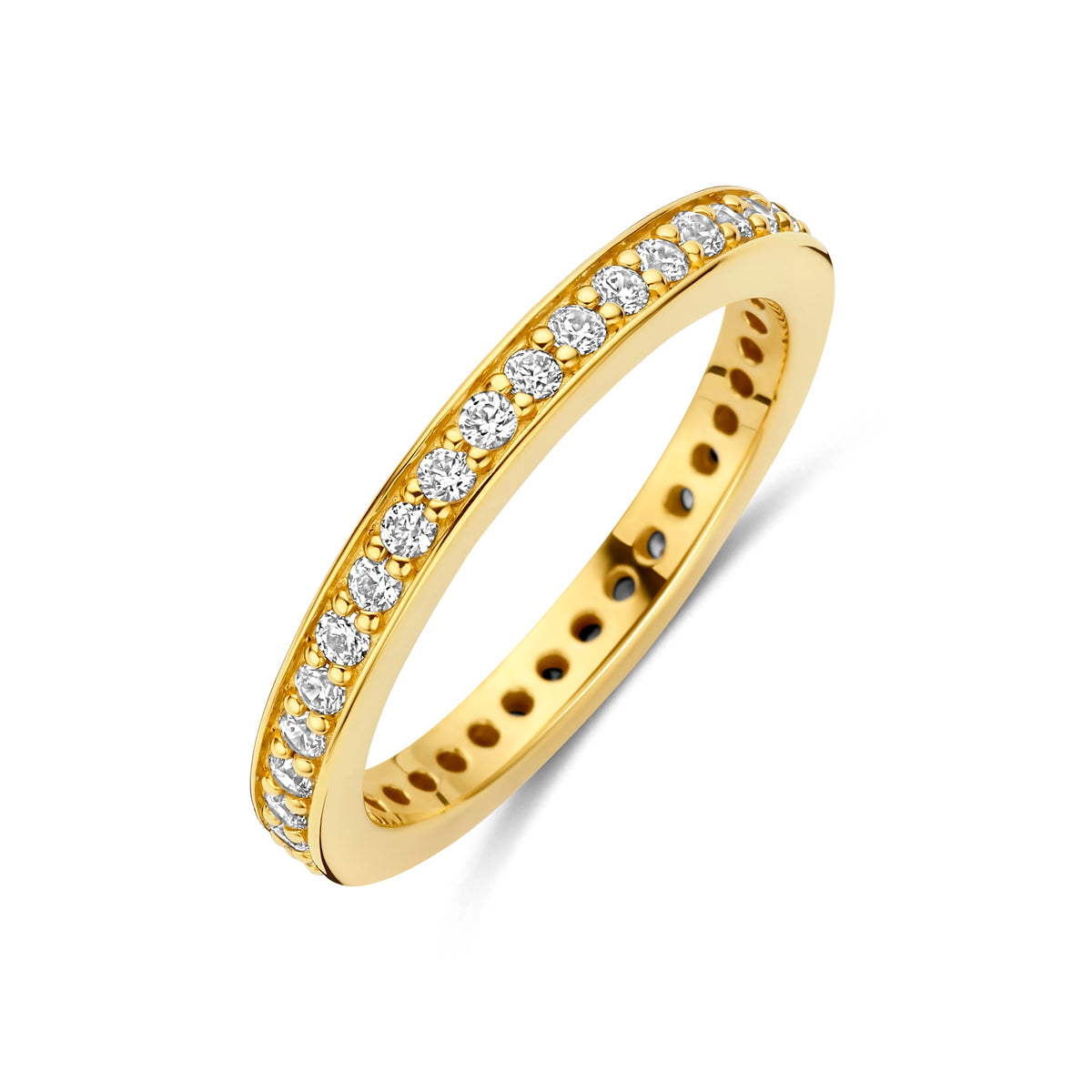 Ring Zirkonia 3 Mikron silbervergoldet (gelb)
