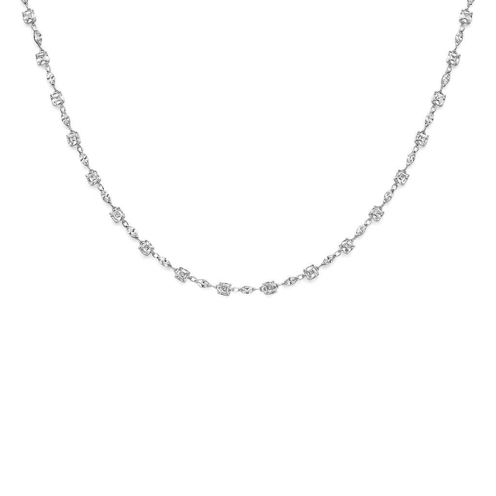 Halskette Zirkonia 44 + 3 cm Silber rhodiniert