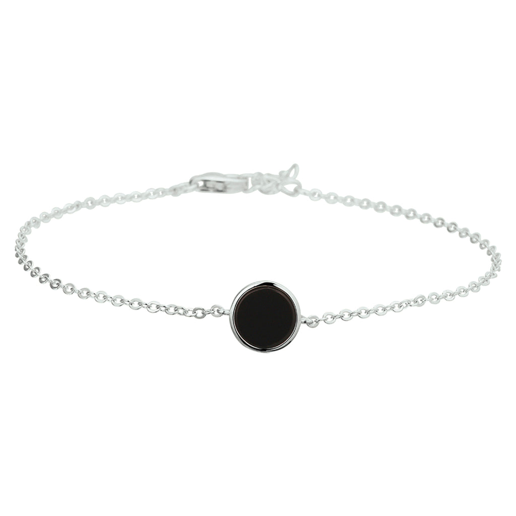 Armband Onyx 17 + 2 cm Silber rhodiniert
