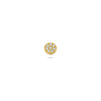 flat back piercing rond zirkonia 4 mm 1 micron zilver verguld (geel)