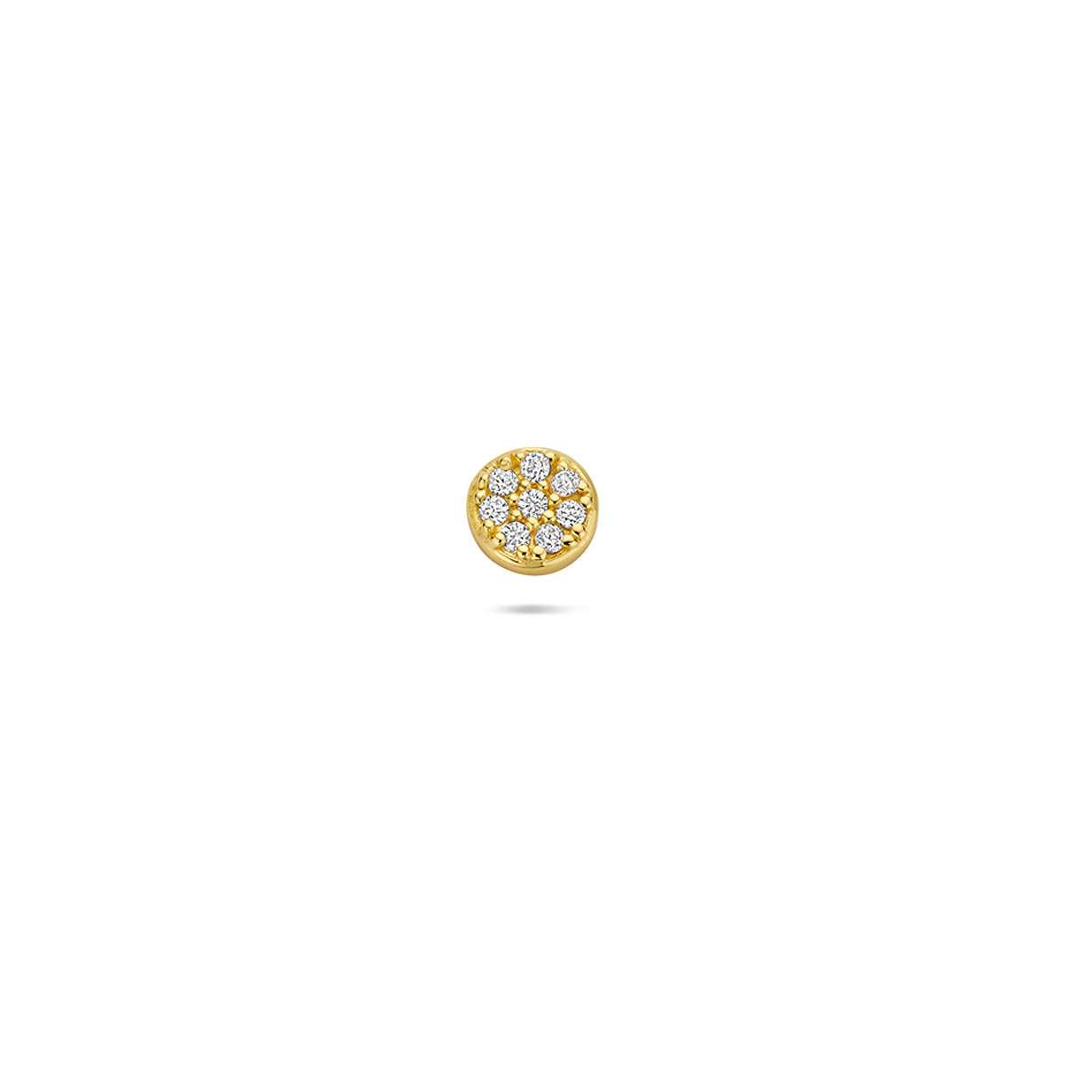 flat back piercing rond zirkonia 4 mm 1 micron zilver verguld (geel)