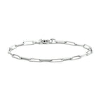 armband paperclip vierkante buis 3,0 mm 18 cm 14K witgoud