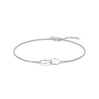 armband rondjes 16,5 - 17,5 - 18,5 cm zilver gerhodineerd - rond